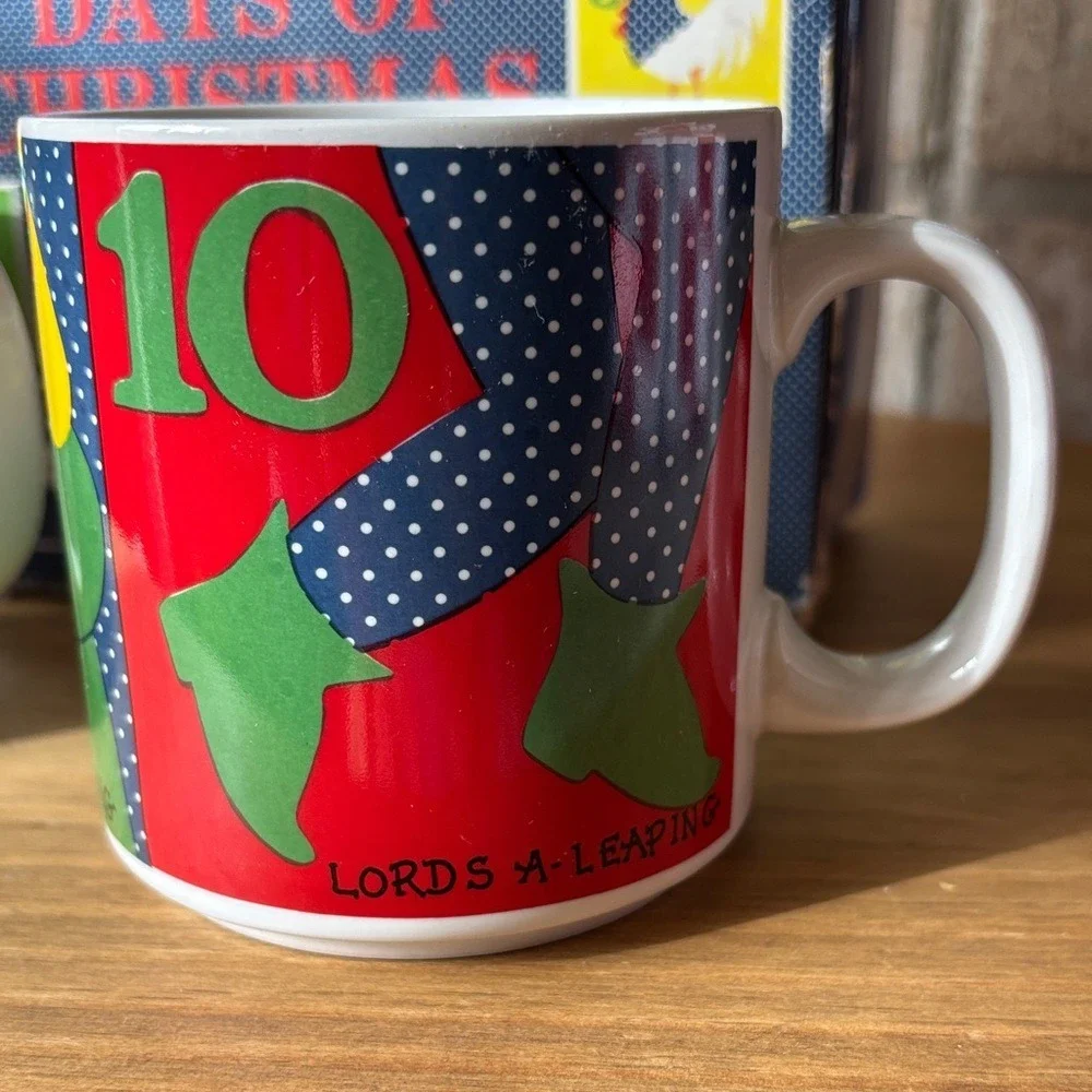 Vintage Grant Howard‎ 12 Days of Christmas Mug Set of 4 12oz Multicolor 1983